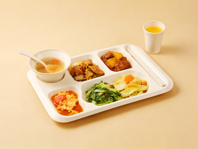 聚乳酸五格餐盘组合（冬奥款）五格餐盘/碗/杯/勺/筷