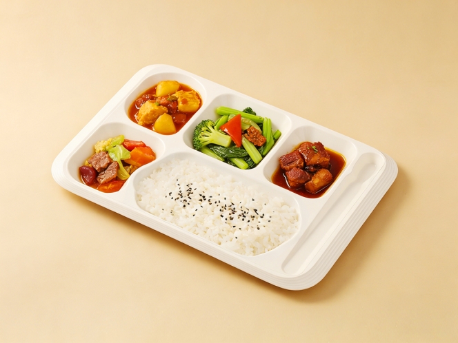 聚乳酸五格餐盘（冬奥款）435∗295∗33mm