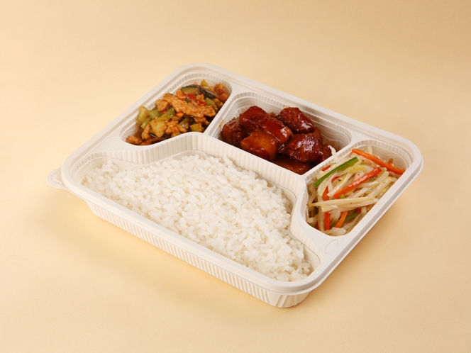 聚乳酸四格餐盒（经典款）1000ml