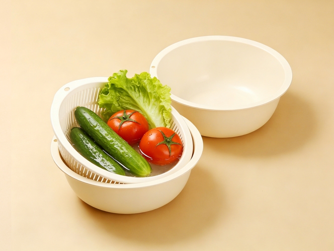 聚乳酸淘菜篮-淘菜盆（经典款）篮285∗113∗100mm/盆285∗122∗115mm