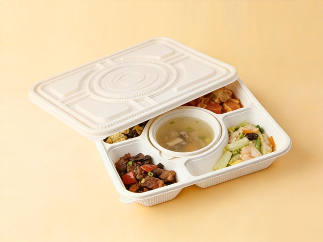 聚乳酸五格餐盒（经典款）1500ml